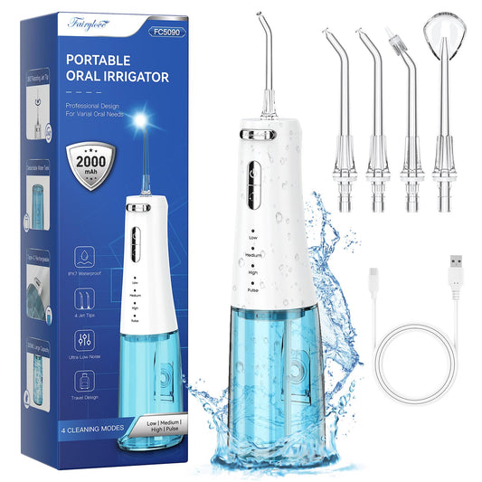 Cordless Water Flosser for Teeth 300ML Oral Irrigator with 4 Pressure Modes and 4 Replaceable Jet Tips Water Dental Flosser Picks