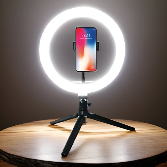 10" LED Ring Fill Light With Tripod And Phone Holder, Dimmable Phone Stand For YouTube Video, Photography, Selfie, Vlog, Makeup, Live Streaming